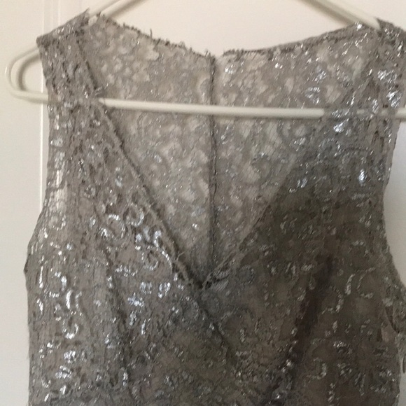 BCBG Maxazria Silver Lace Dress - Picture 2 of 6